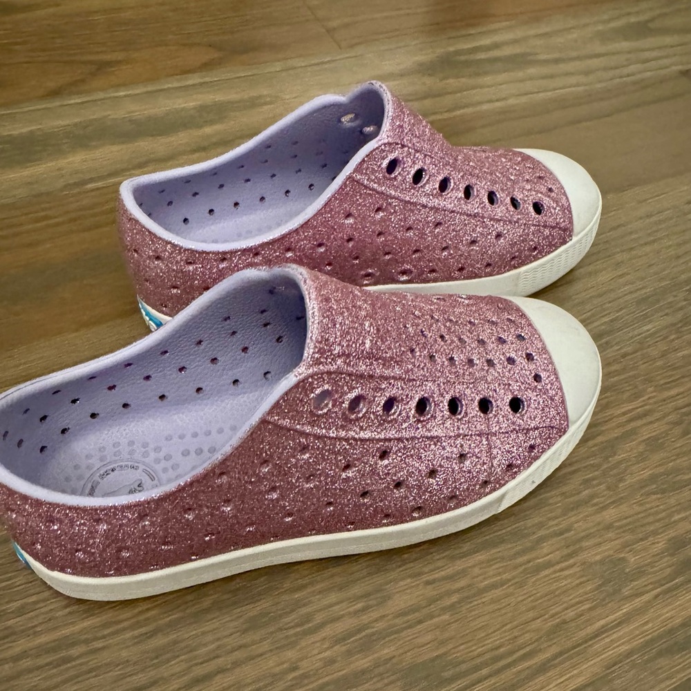 Native - Glittery Purple Kids Shoes - size 11
